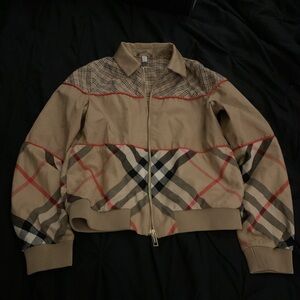 Burberry Tan and Red Kids Jacket